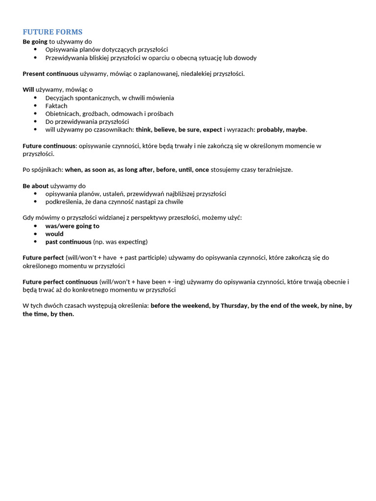 Future Forms Examples