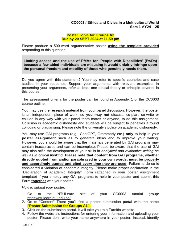 A2 Poster - Human Rights - Disability | PDF | Citation | Plagiarism