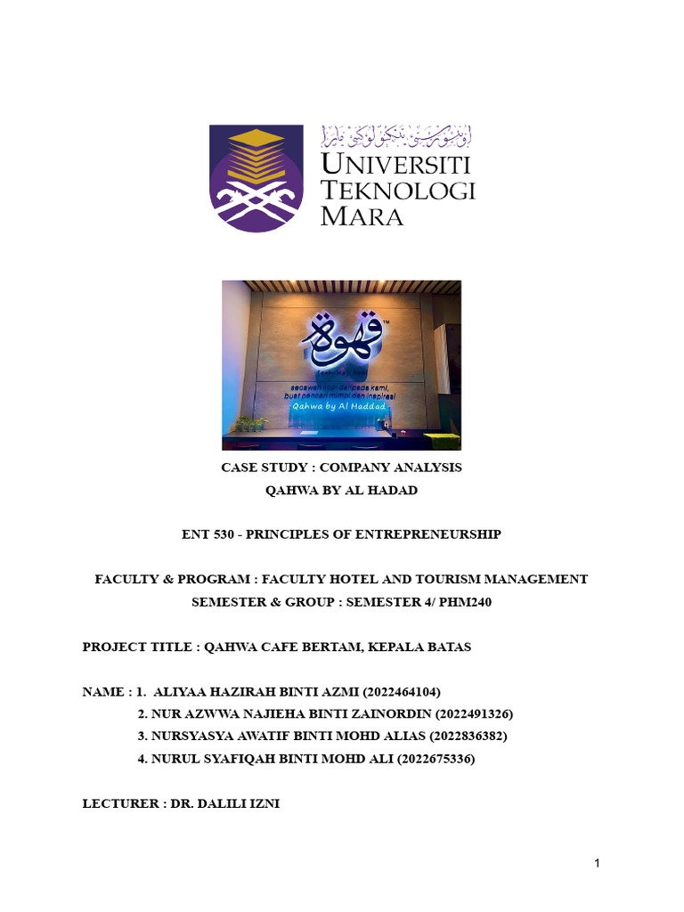 Ent 530 - Case Study | PDF