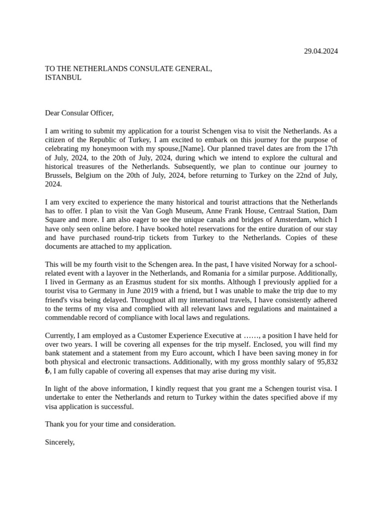 Vize Dilekçe örneği Pdf