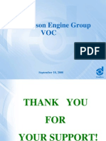 Donaldson Engine Group VOC Goals