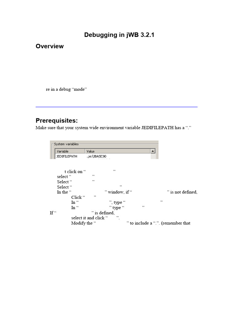 Debugging in JWB 3 | PDF