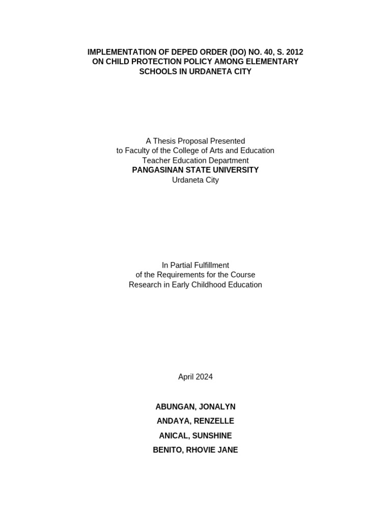 3b1-Implemantation of Deped Order No. 40, S. 2012 On Child Protection ...