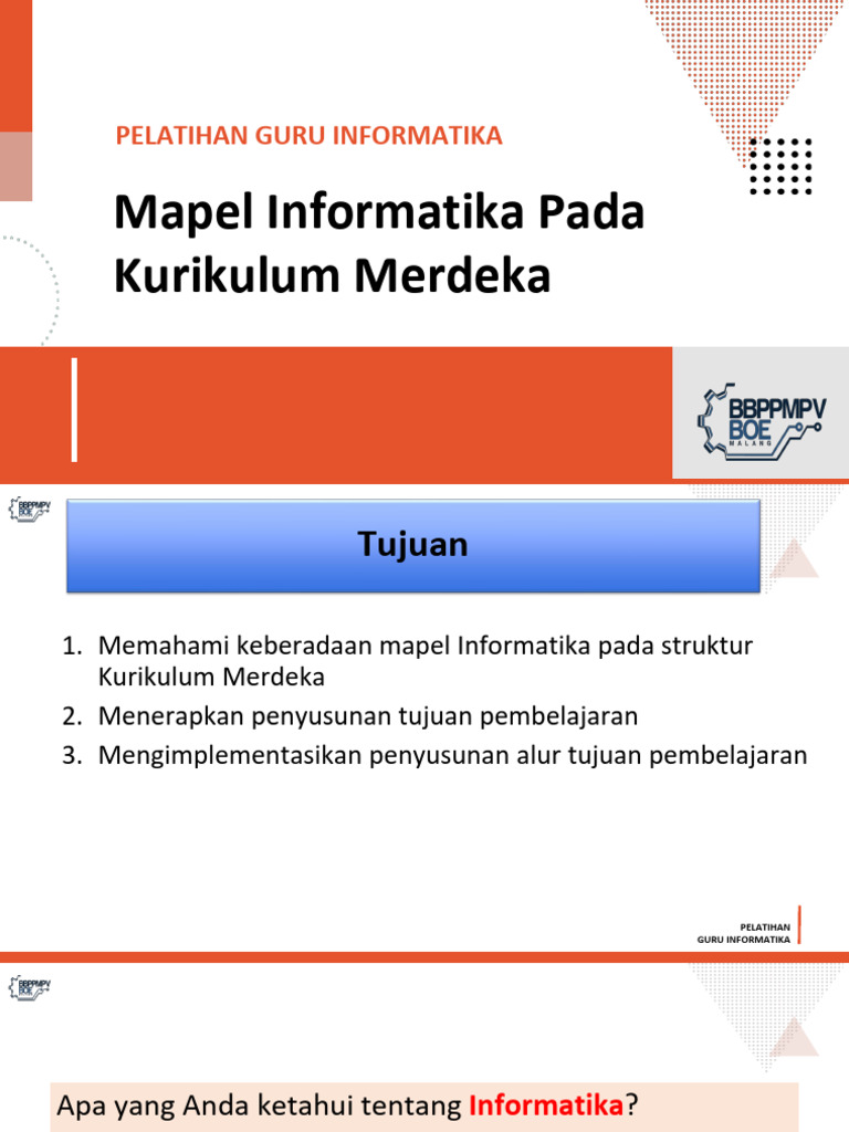 PPT - Mapel Informatika Pada Kurikulum Merdeka | PDF