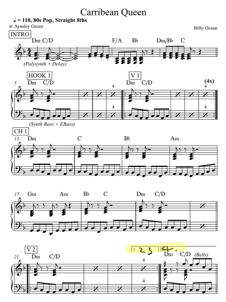 Caribbean Queen Chords | Embassy Suites by Hilton Aruba Resort – XWYL