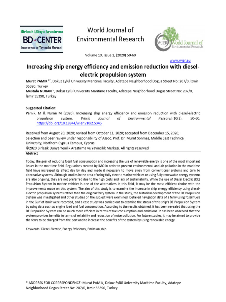 Increasing Ship Energy Efficiency and em | PDF