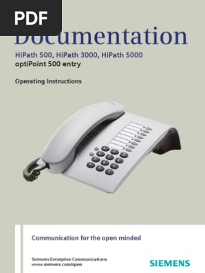 Siemens Optipoint 500 Basic User Manual