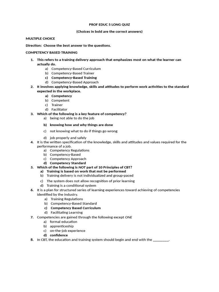 Prof Educ 5 Long Quiz | PDF