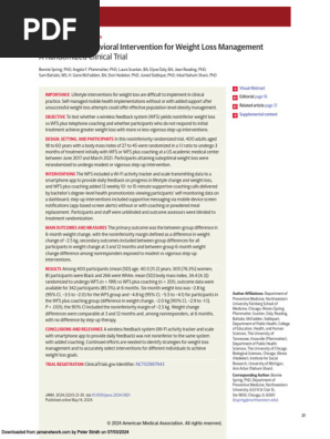 An Adaptive Behavioral Intervention for Weight Loss Management
