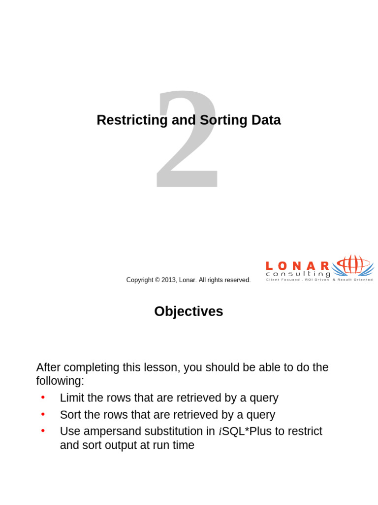 INTRODUCTION TO ORACLE SQL PPT intelligence overview