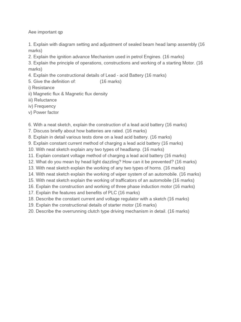 Aee Important QP | PDF