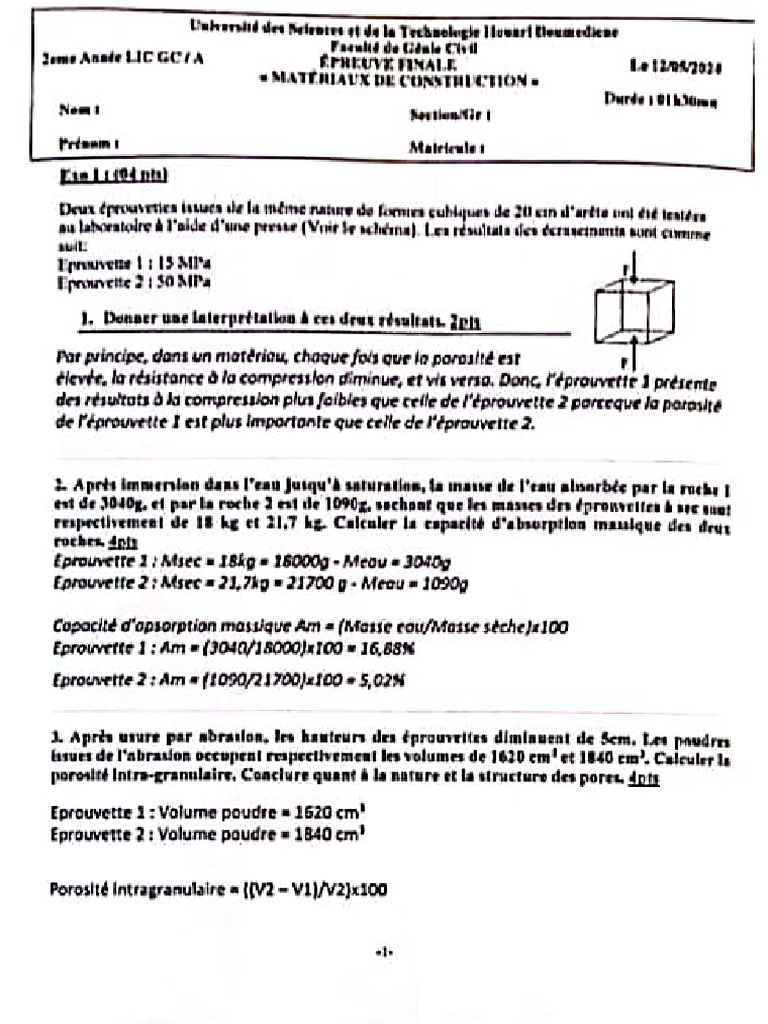 Correction Examen MDC 23 - 24 | PDF