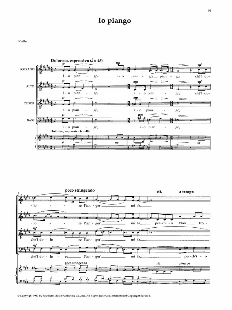 Io Piango - Lauridsen | PDF
