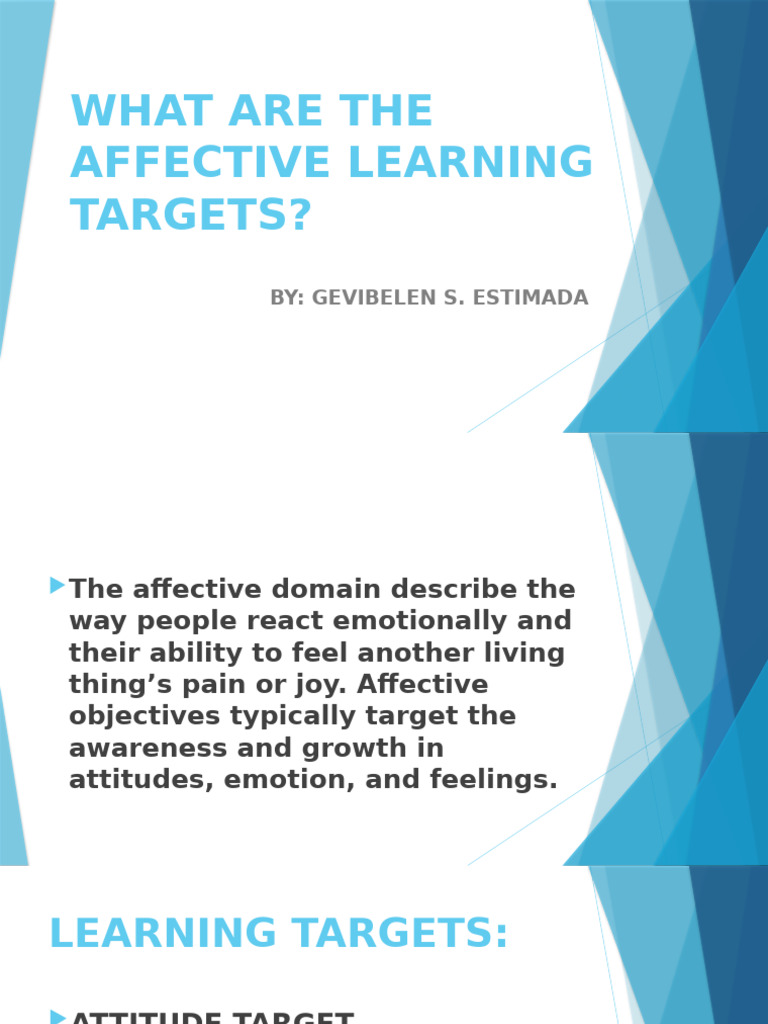 Understanding Affective Learning Targets | PDF