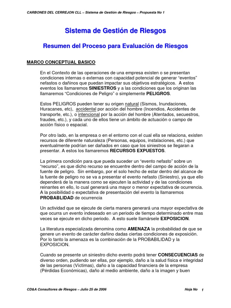 Gestión de Riesgos en Cerrejón CLL | PDF | Riesgo | Probabilidad