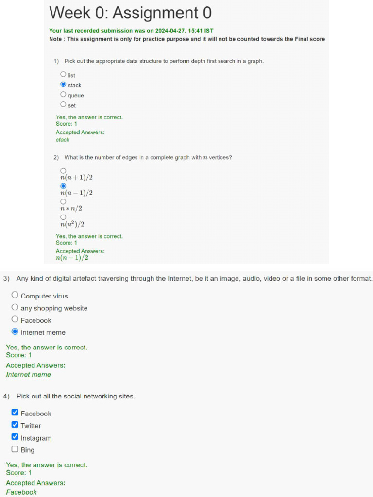 Social Networks Nptel Assignments | PDF