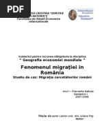 Fenomenul Migratiei in Romania Migratia Cercetatorilor Romani