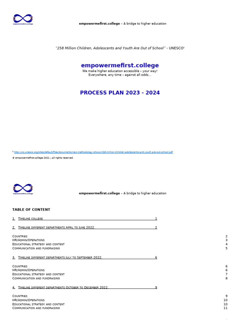 2023-2023 Process Plan 300123 Empowermefirst | PDF | Vocational Education