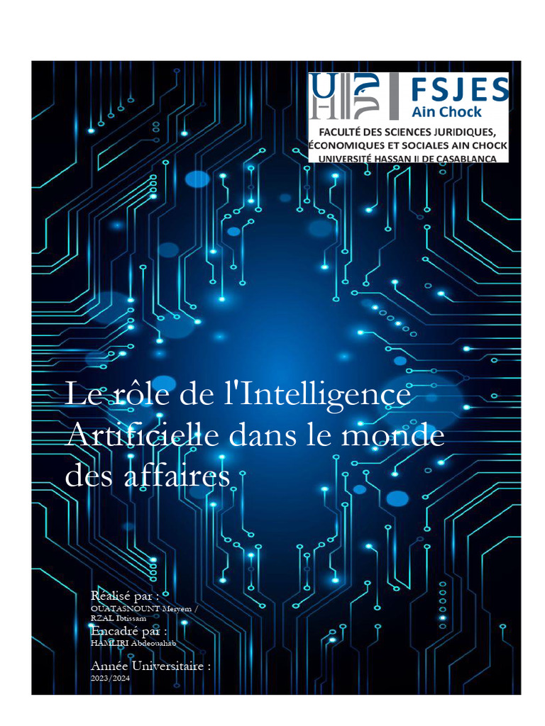 Le Rôle de L'intelligence Artificielle Dans Le Monde Des Affaires | PDF