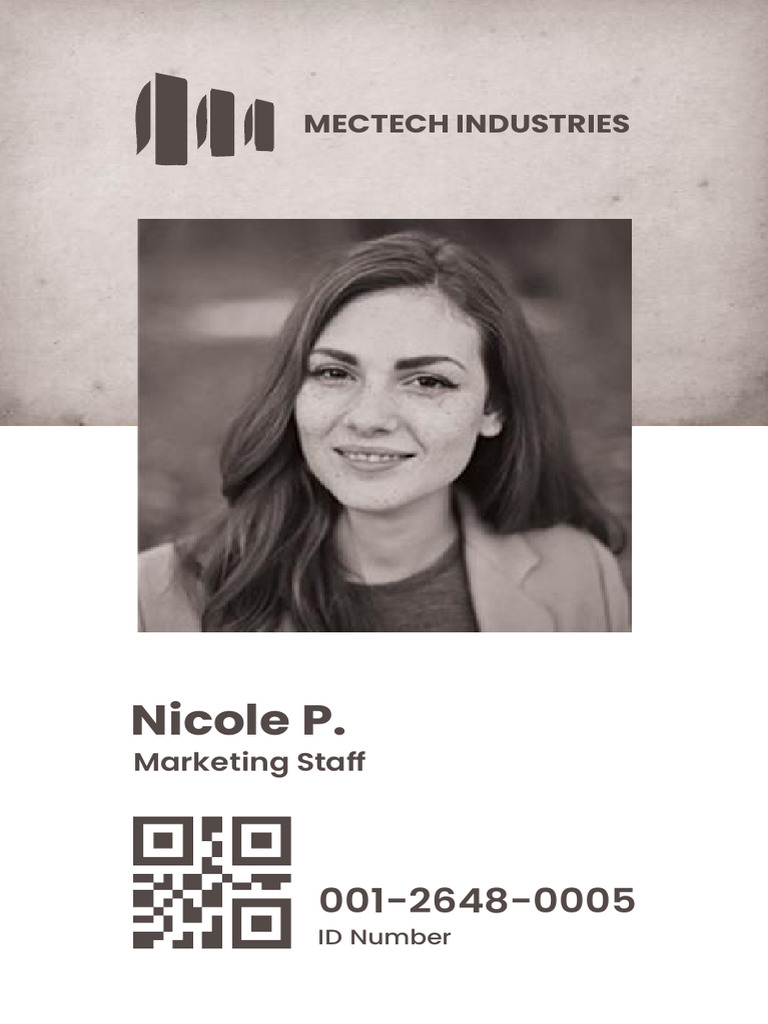 Vintage Employee ID Card Template Front and Back | PDF