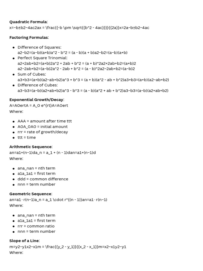 Quadratic Formula | PDF