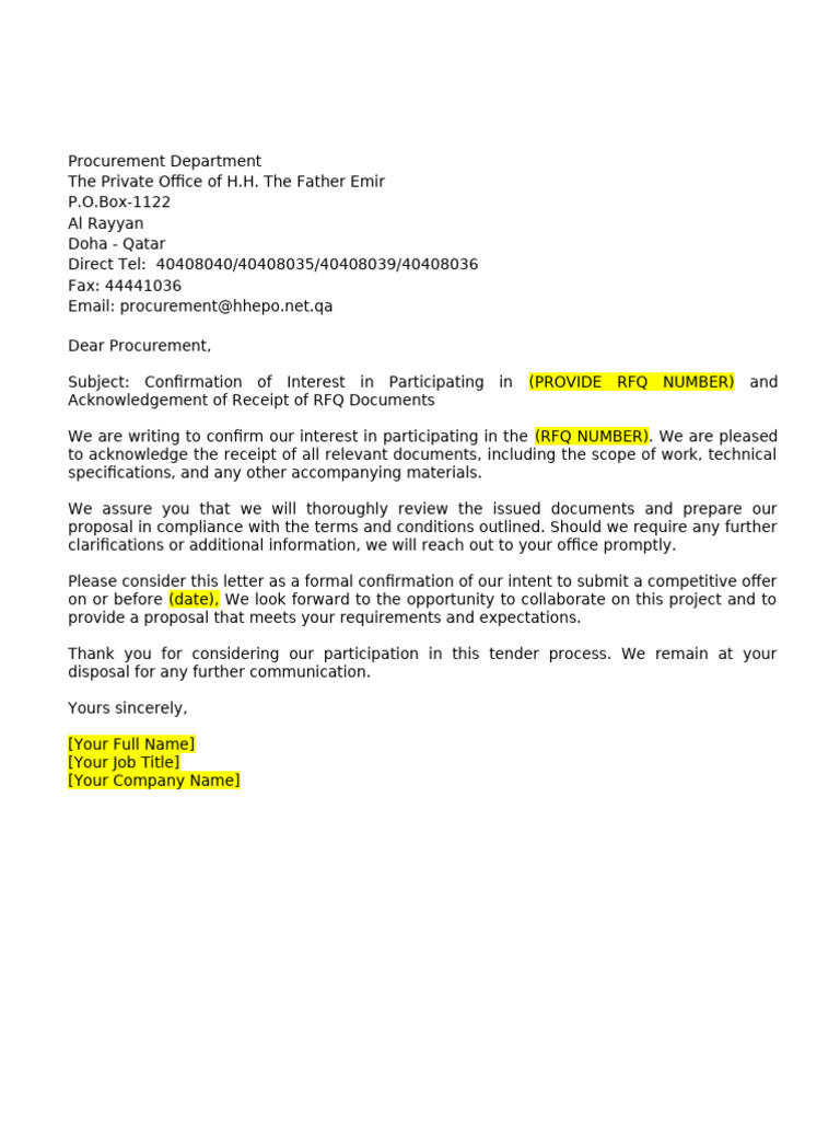 Letter Confirmation of Participation | PDF