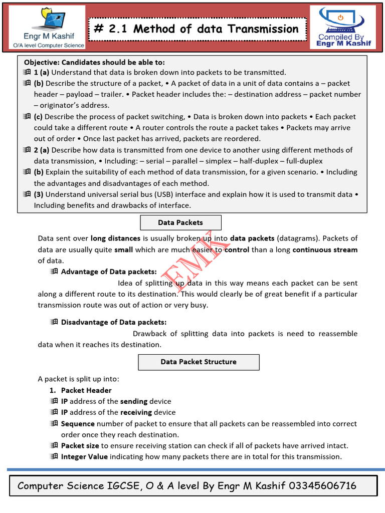 2 1 Types And Methods Of Data Transmission Pdf