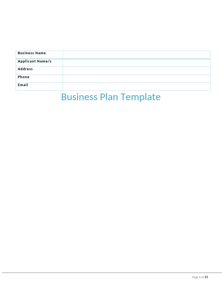 Business Plan Template | PDF