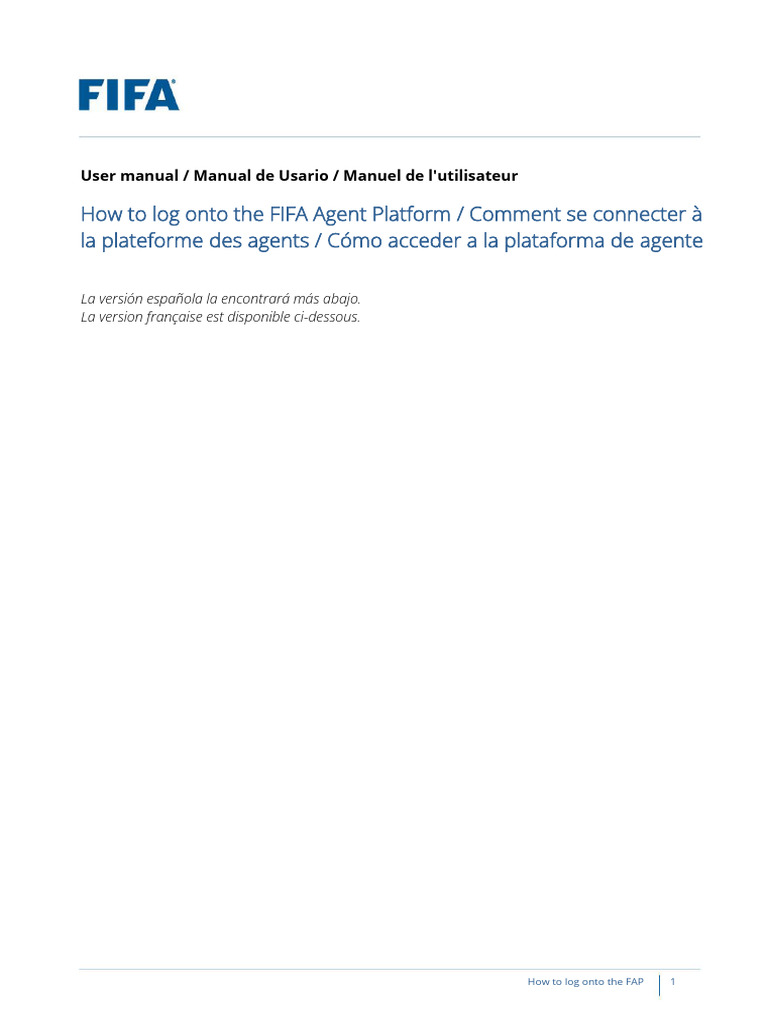 FIFA Agent Platform Login Guide | PDF | Mobile App | Authentication