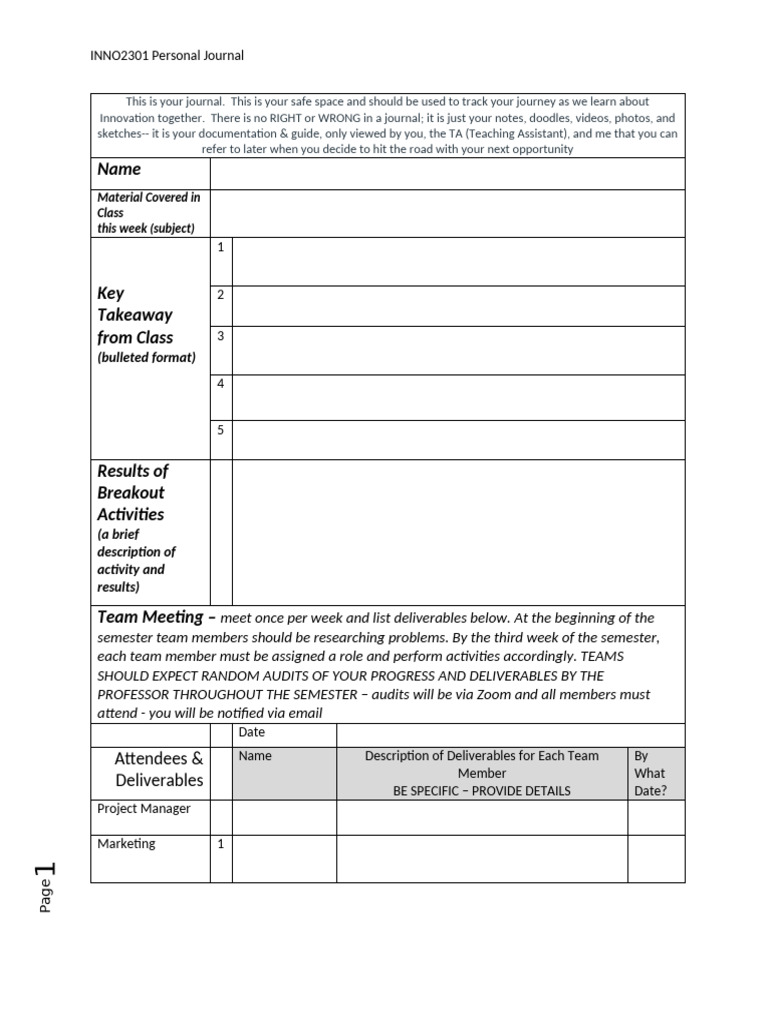 2301 Personal Journal Template | PDF