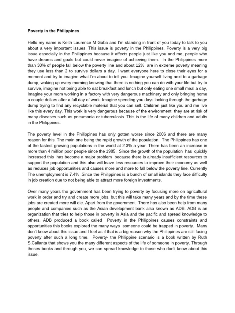 Poverty in The Philippines | PDF