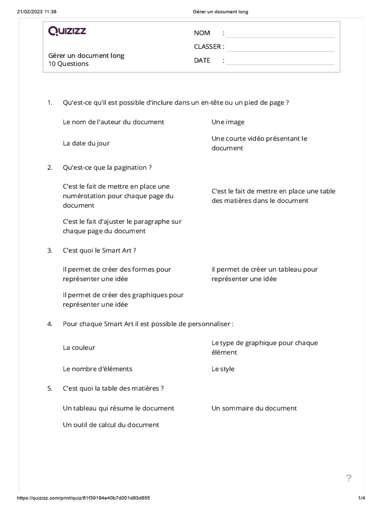 Gérer Un Document Long | PDF