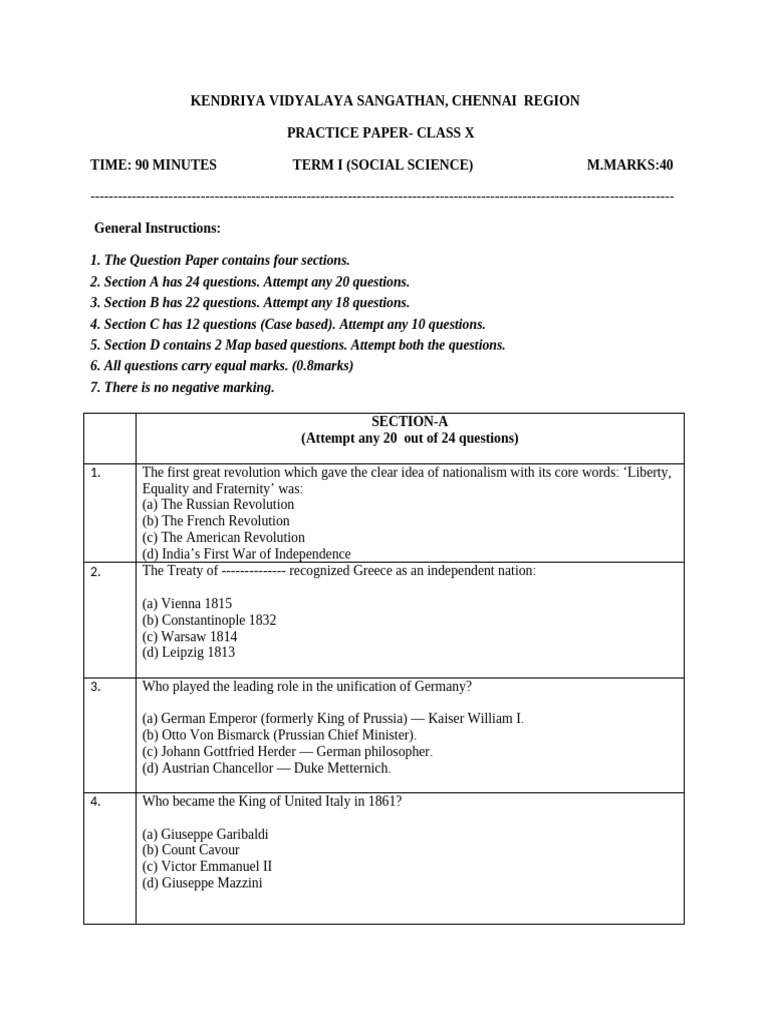 Class X SST 1 | PDF