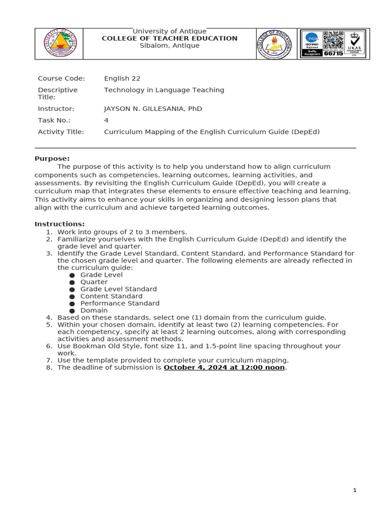 Eng 22 Task 4 | PDF | Curriculum | Career & Growth