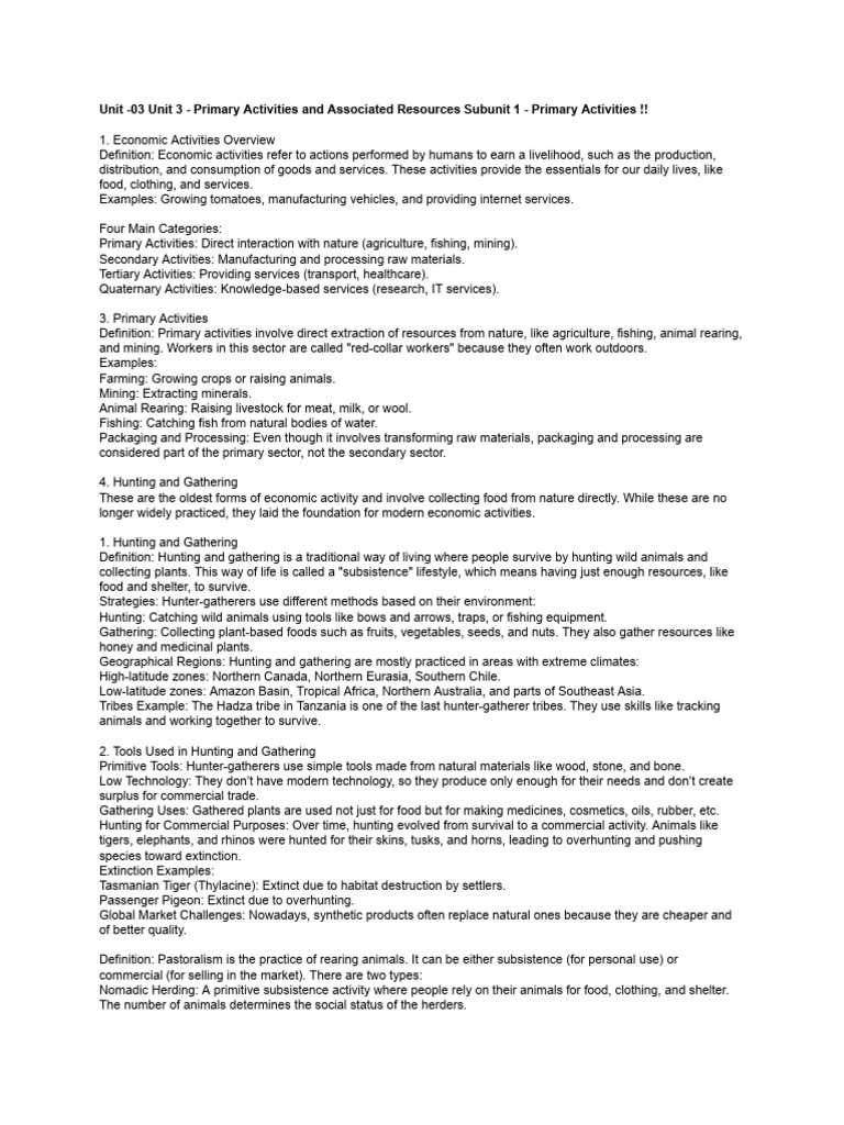 Primary Activities Meaning
