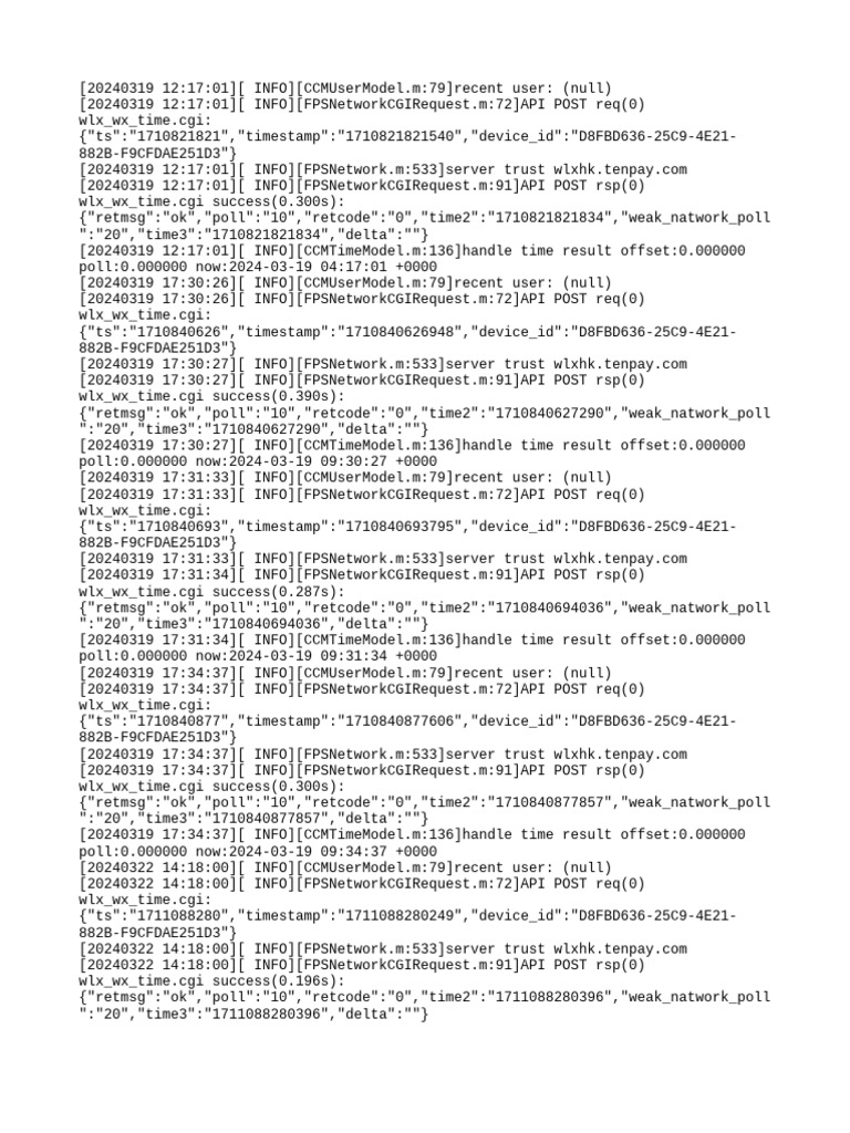 API Request Log for wlx_wx_time.cgi | PDF | Computing | Finance & Money ...