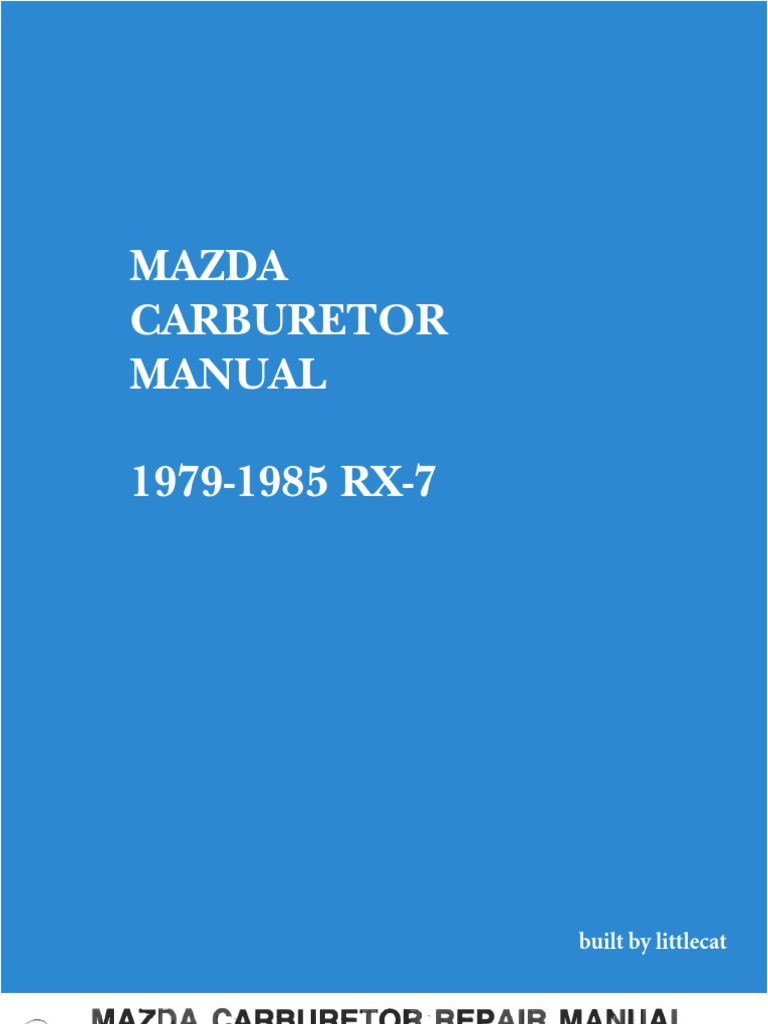 Mazda RX7 Carburetor Manual 19791985 PDF