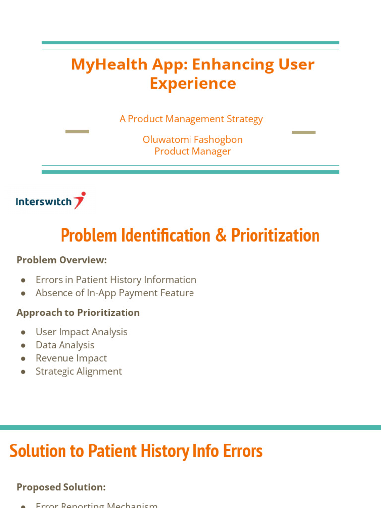 MyHealth Case Study Presentation | PDF