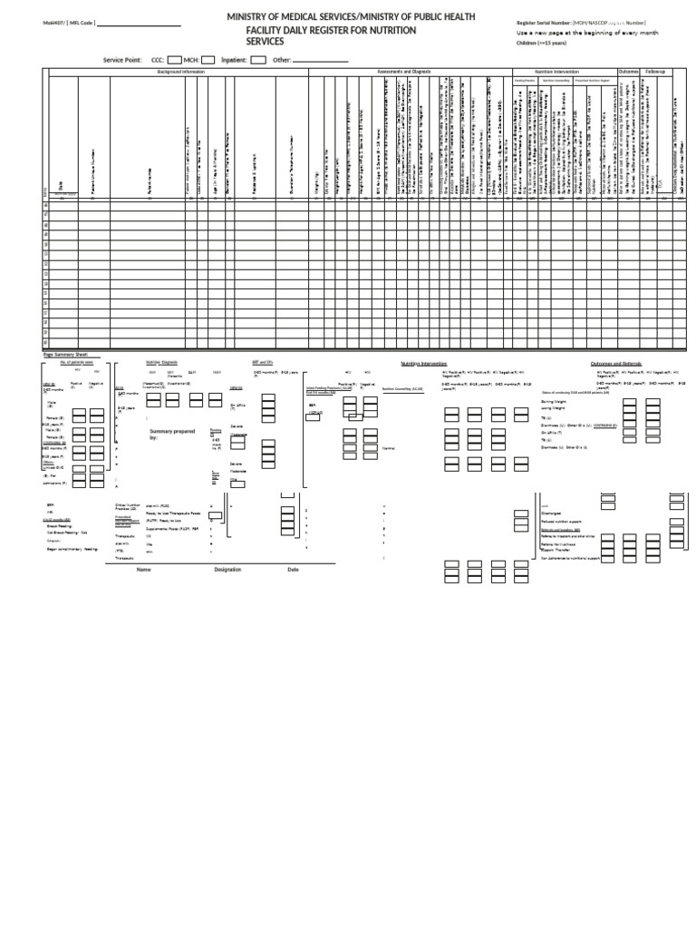 MOH 407B Child - Register | PDF