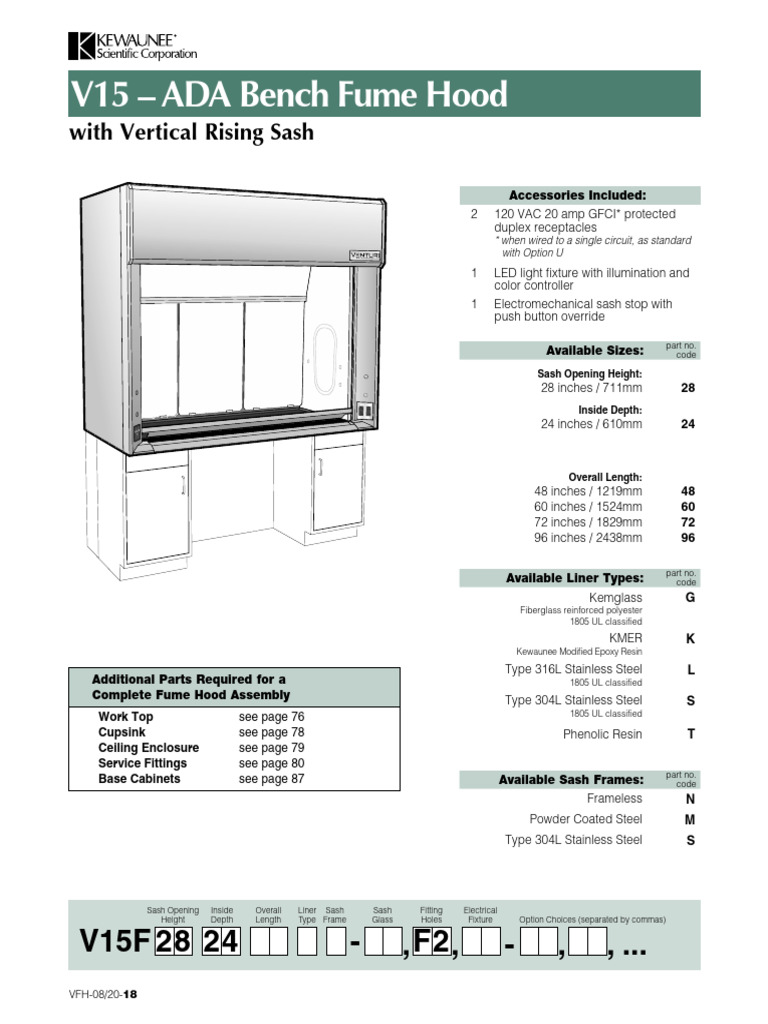 ADA Bench Fume Hood Specs | PDF | Building Engineering | Building Materials