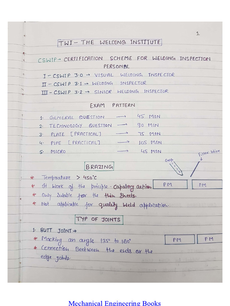 CSWIP 3.1 Notes | PDF