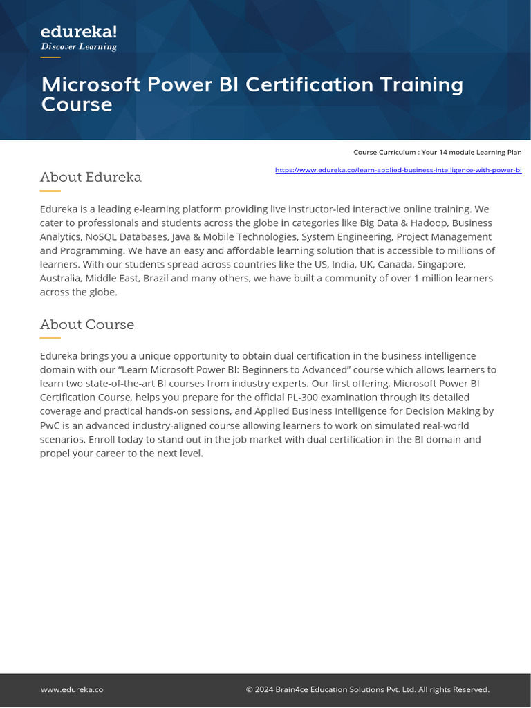 Learn Microsoft Power BI Beginners To Advanced - Edureka | PDF ...