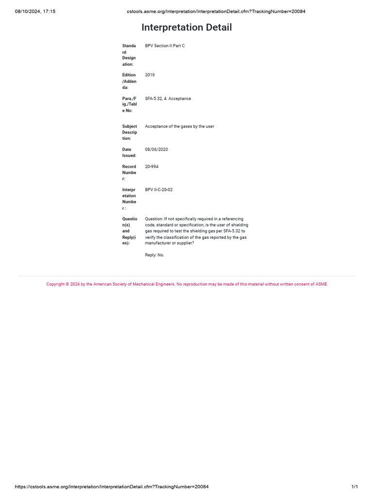 Interpretation InterpretationDetail - CFM TrackingNumber 20084 | PDF