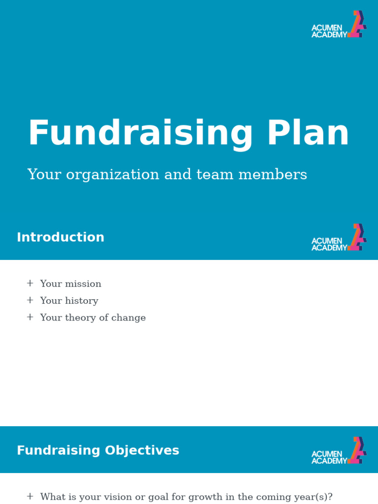 Fundraising Plan Pdf