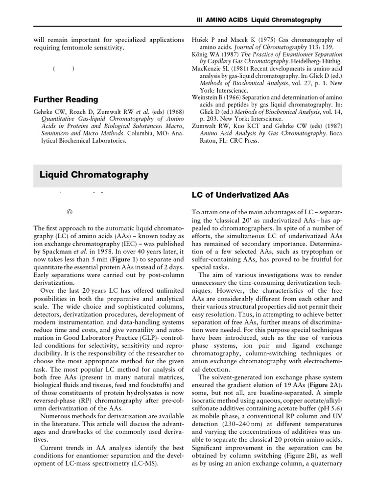 Liquid Chromatography of Amino Acids | PDF | Chromatography | High ...