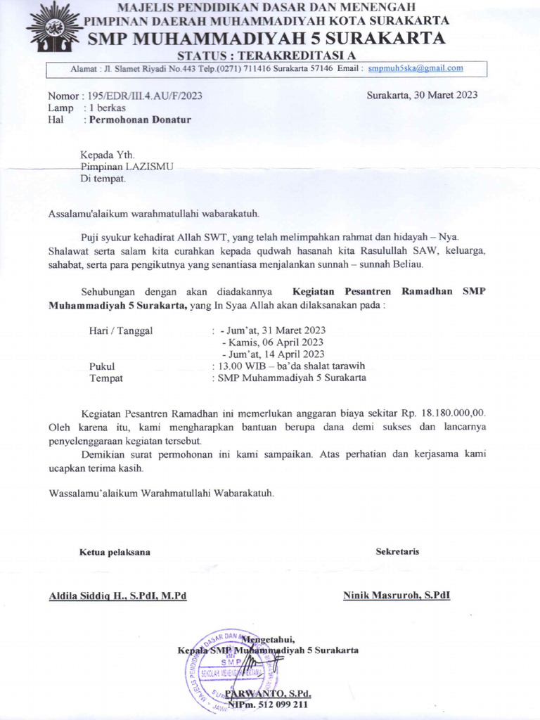 Donatur LAZISNU Ketapang memberikan sumbangan