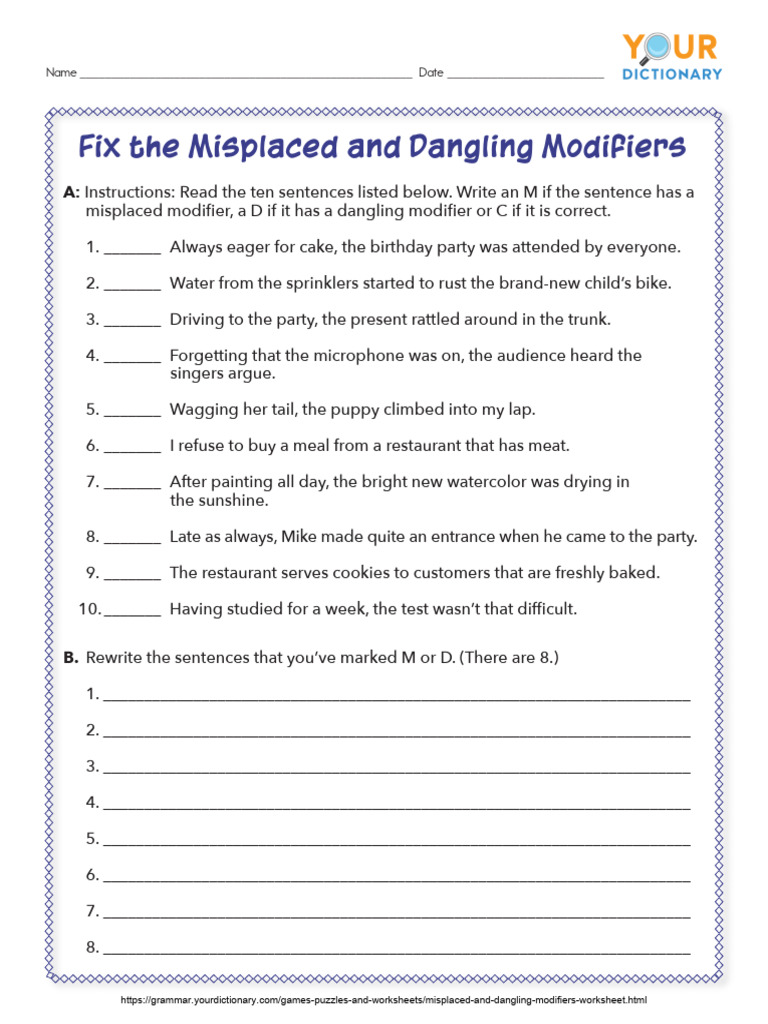 Fix The Misplaced and Dangling Modifiers | PDF