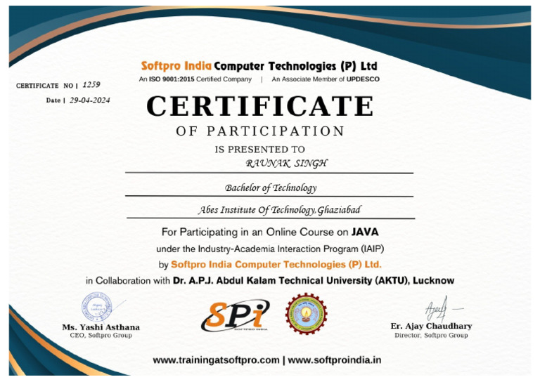 JAVA Certificate-64 (2) | PDF
