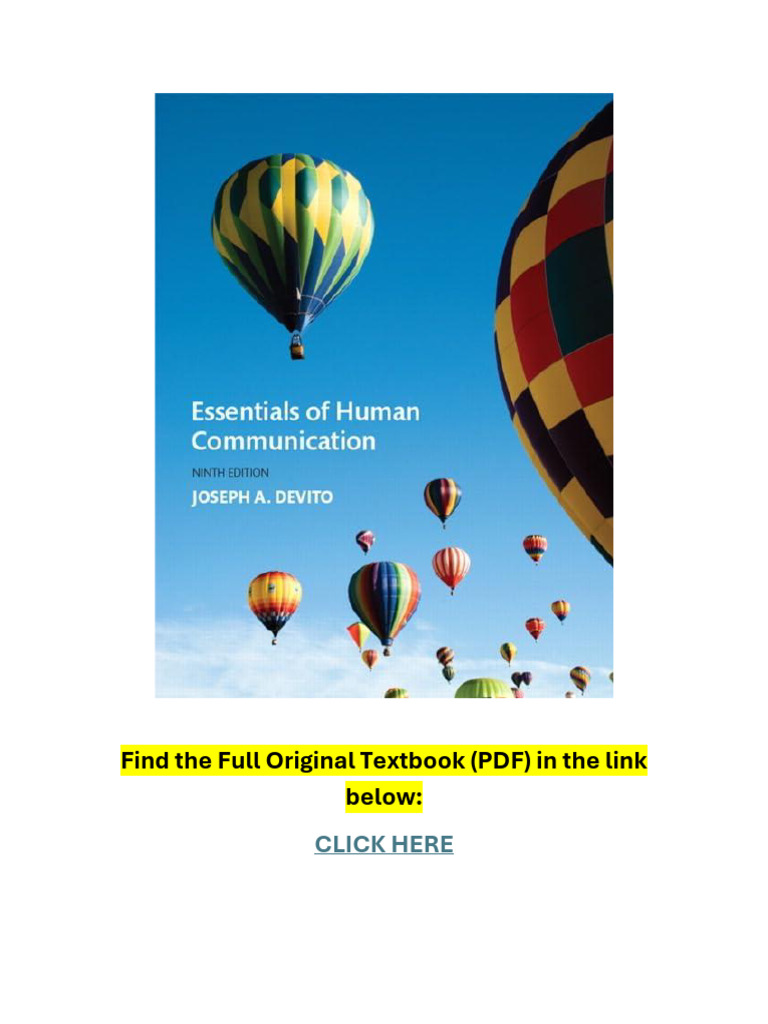 Essentials of Human Communication PDF | PDF | Interpersonal ...