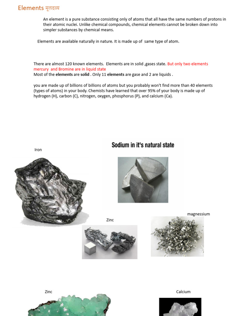 Element, Compound Mixture | PDF